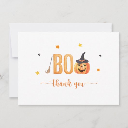Carte De Remerciements Halloween Citrouilles Boo (Devant)