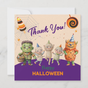 Carte De Remerciements Halloween Costume Party Monstres éffrayant fun Dan