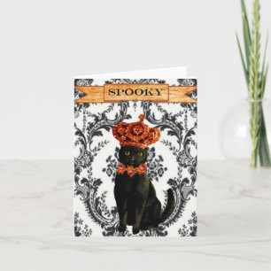 Carte De Remerciements Halloween de chat noir
