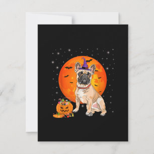 Carte De Remerciements Halloween Français Bulldog Trick Ou Treat Citrouil