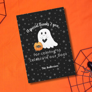 Carte De Remerciements Halloween Ghost Little Boo Deuxième anniversaire