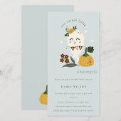 Carte De Remerciements Halloween Ghost Little Boo N'importe quel âge Anni (Devant / Derrière)