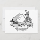 Carte De Remerciements Halloween Gothic Til Death Do Us Mariage du parti (Devant)