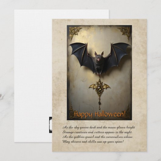 Carte De Remerciements Halloween Greeting Card (Devant / Derrière)