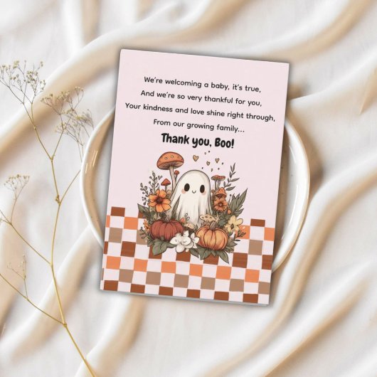 Carte De Remerciements Halloween Merci, Boo Baby shower