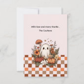 Carte De Remerciements Halloween Merci, Boo Baby shower (Dos)