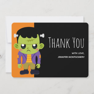 Carte De Remerciements Halloween monstre Frankenstein Green