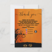Carte De Remerciements Halloween noir et orange moderne (Devant)