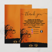 Carte De Remerciements Halloween noir et orange moderne (Devant / Derrière)