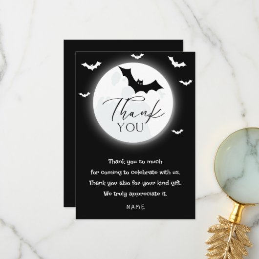 Carte De Remerciements Halloween personnalisé  (Devant/Arrière en situation)