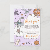 Carte De Remerciements Halloween Super Cute Ghost fête d'anniversaire (Devant)
