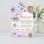 Carte De Remerciements Halloween Super Cute Ghost fête d'anniversaire (Debout devant)