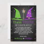 Carte De Remerciements Halloween Witch Genre Revela Party (Devant)