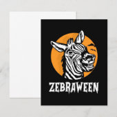 Carte De Remerciements Halloween Zebra (Devant / Derrière)