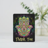 Carte De Remerciements Hamsa Fatma Main Psychedelic Art (Debout devant)