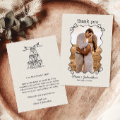 Carte De Remerciements Hand Drawn Doodles Wedding