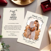 Carte De Remerciements Hand Drawn Doodles Wedding