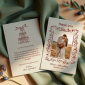 Carte De Remerciements Hand Drawn Doodles Wedding