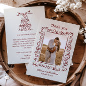 Carte De Remerciements Hand Drawn Doodles Wedding