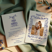 Carte De Remerciements Hand Drawn Doodles Wedding