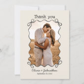 Carte De Remerciements Hand Drawn Doodles Wedding (Devant)