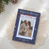 Carte De Remerciements Hand Drawn Frame with Red Bows Merry Married