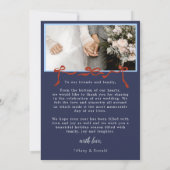 Carte De Remerciements Hand Drawn Frame with Red Bows Merry Married (Dos)