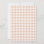 Carte De Remerciements Hand Drawn Orange Gingham Bow Neutral Baby Shower (Dos)