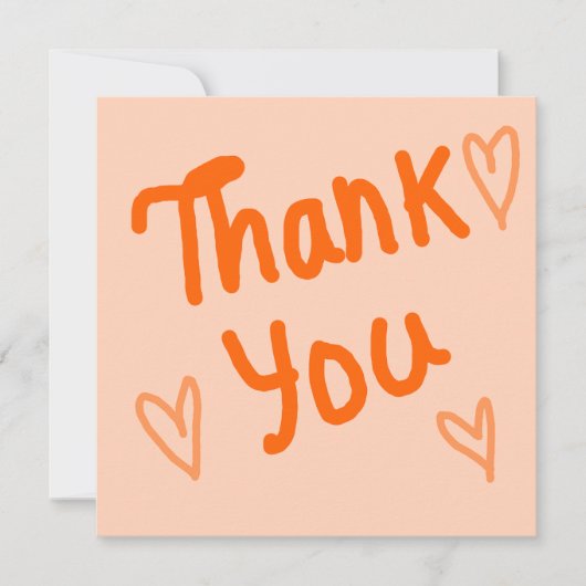 Carte De Remerciements Hand-Lettered Orange Thank You Card (Devant)