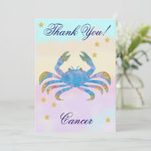 Carte De Remerciements Hand-Painted Cancer Birthday Thank You (Debout devant)