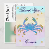Carte De Remerciements Hand-Painted Cancer Birthday Thank You (Devant / Derrière)