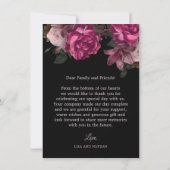 Carte De Remerciements Hand Painted Roses Dark Romantic Wedding  (Dos)