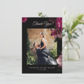 Carte De Remerciements Hand Painted Roses Dark Romantic Wedding  (Debout devant)