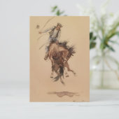 Carte De Remerciements Hand Whipping a Bronc par Edward Borein (Debout devant)