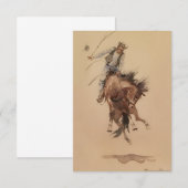 Carte De Remerciements Hand Whipping a Bronc par Edward Borein (Devant / Derrière)