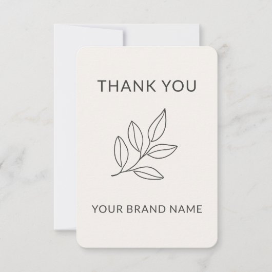 Carte De Remerciements Handcrafted Artisan Minimalist Botanical Label (Devant)