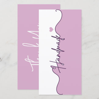 Carte De Remerciements Handmade With Love Floral Small Business Packaging