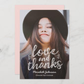 Carte De Remerciements Handscript Happiness EDITABLE COULEUR Photo (Devant / Derrière)