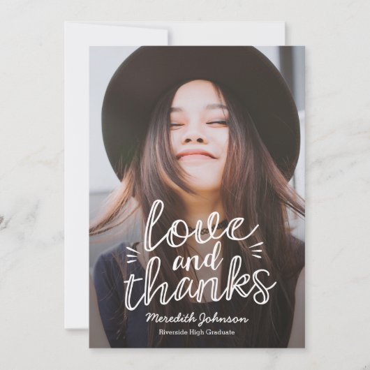 Carte De Remerciements Handscript Happiness EDITABLE COULEUR Photo (Devant)