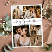 Carte De Remerciements Happily Ever After Script 5 Collage Photo Mariage