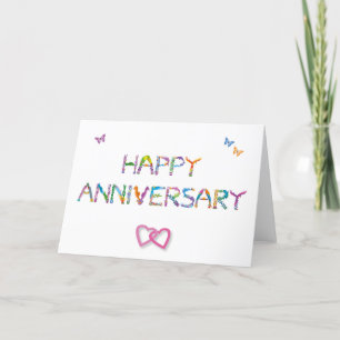 Carte De Remerciements Happy Anniversary lié coeur - art des mots tropica