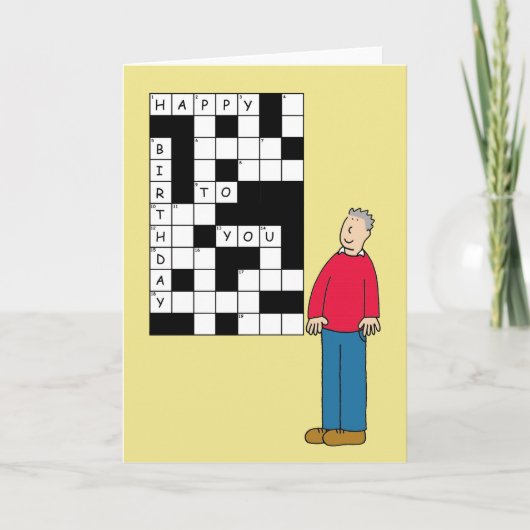 Carte De Remerciements Happy Birthday Crossword Man (Devant)