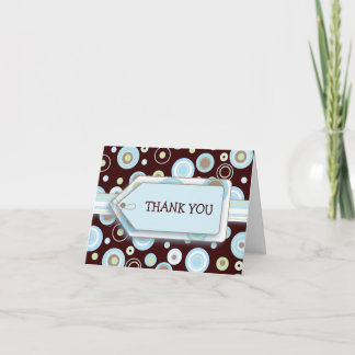 Carte De Remerciements Happy Blue Dots