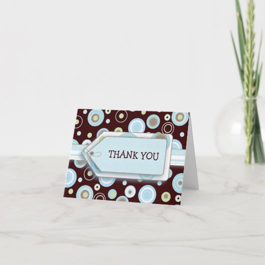Carte De Remerciements Happy Blue Dots (Devant)
