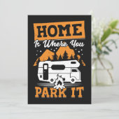 Carte De Remerciements Happy Camper Home Est Là Où Vous Le Garez (Debout devant)