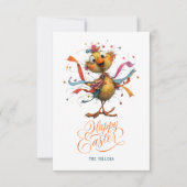 Carte De Remerciements Happy Easter Whimsical Easter Chicken Illustration (Devant)