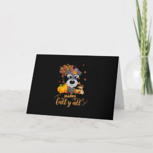 Carte De Remerciements happy fall yall schnauzer dog thanksgiving