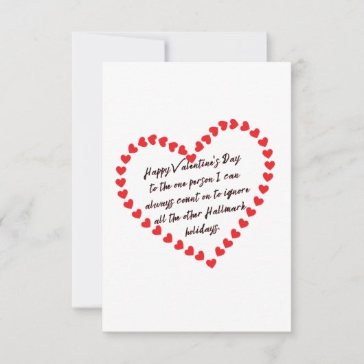 Carte De Remerciements Happy Funny Valentines Day cadeau citations sarcas (Devant)