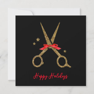 Carte De Remerciements Happy Holidays - Golden parties scintillant Hair S