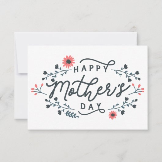 Carte De Remerciements happy mothers day lettering (Devant)